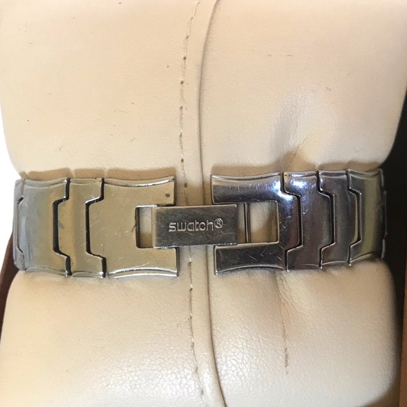 Womens Swatch Watch Climber Flowery Stainless Steel Links Round Transparent Face - Picture 2 of 11